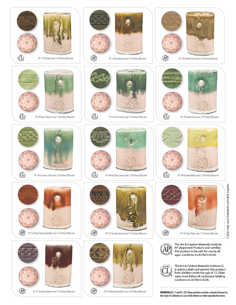 C-50 Celadon Cherry Blossom P - The Ceramic Shop